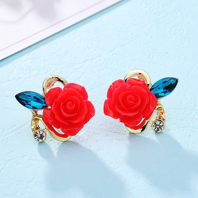Rose Crystal Stud Earrings