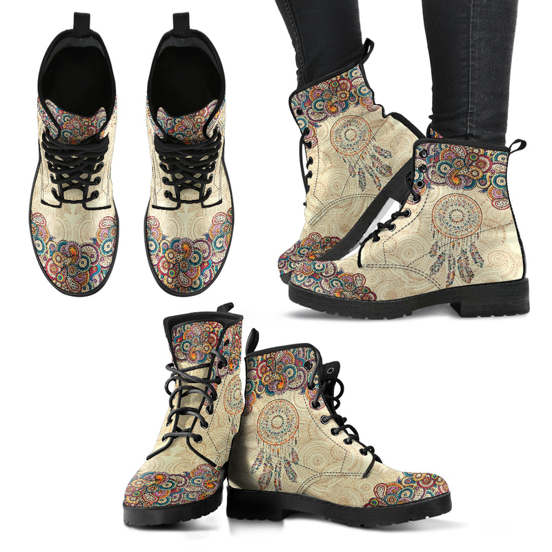 Beige DreamCatcher Handcrafted Boots