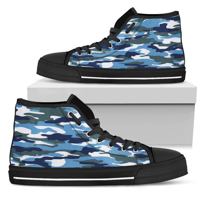 Women Blue Mix Camo Sneakers