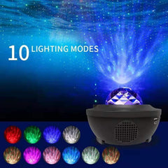 Colorful Starry Sky Projector Blueteeth USB Voice Control Music Player LED Night Light USB Charging Projection Lamp Kids Gift