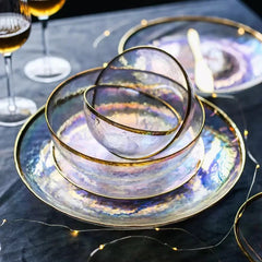 Luxury Rainbow Salad Glass Bowl