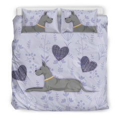 I Love Great Danes Bedding Set for Lovers of Great Dane Dogs