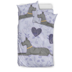 I Love Great Danes Bedding Set for Lovers of Great Dane Dogs