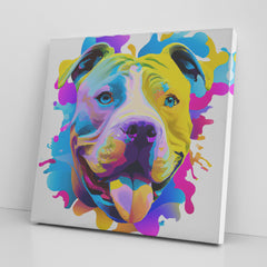Colorful Pit Bull Canvas Print