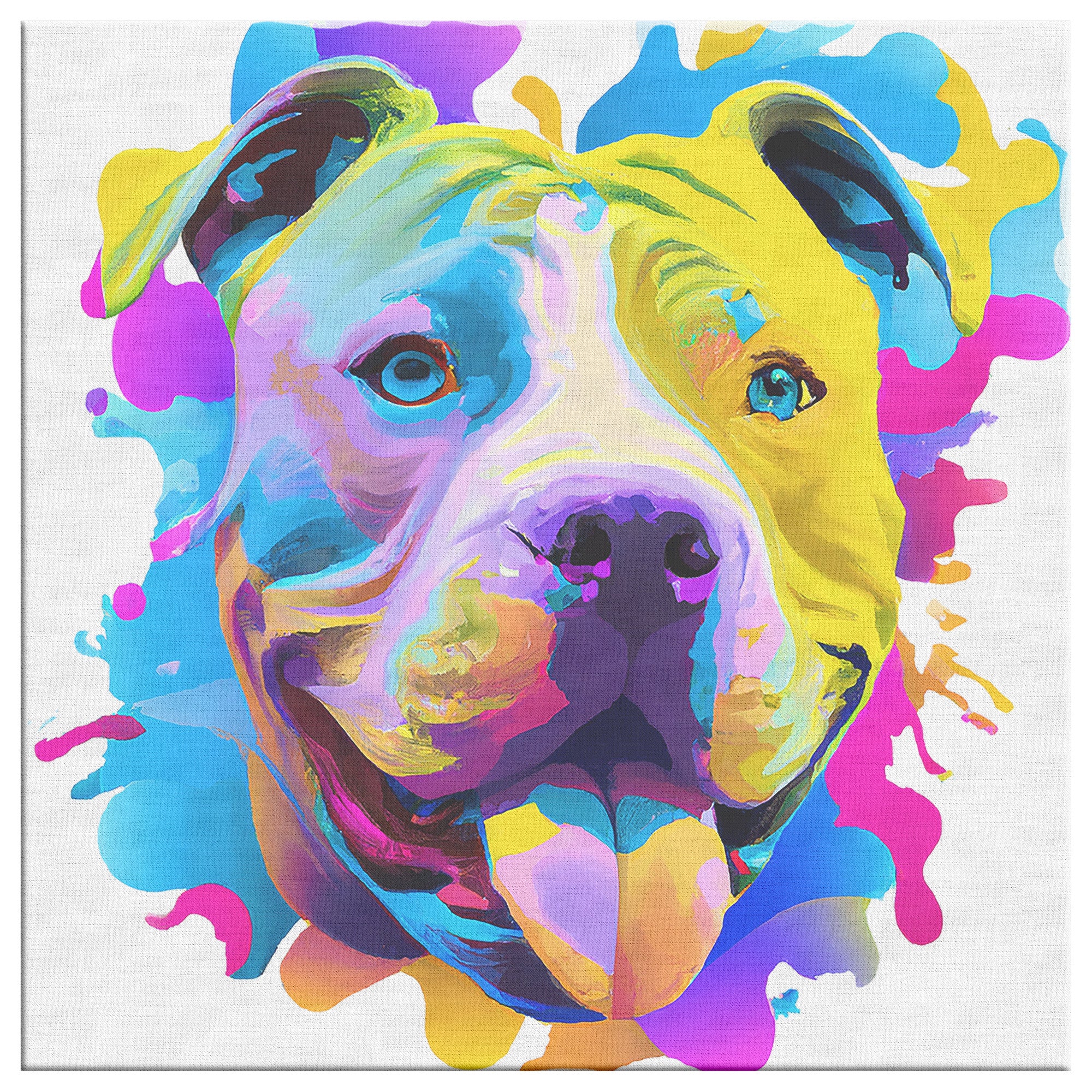 Colorful Pit Bull Canvas Print