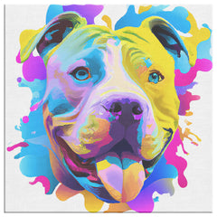 Colorful Pit Bull Canvas Print