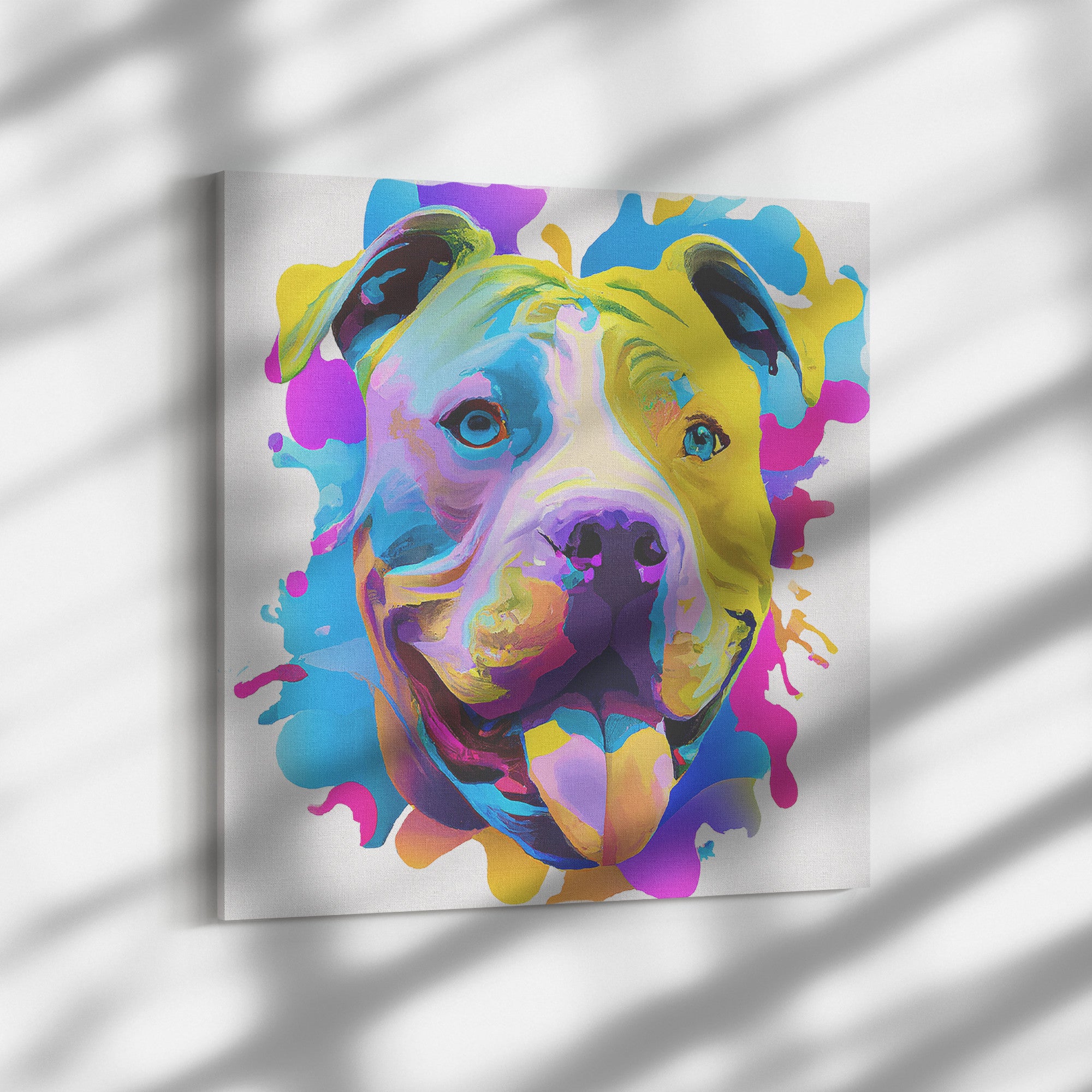 Colorful Pit Bull Canvas Print
