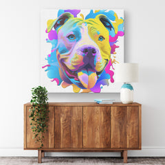 Colorful Pit Bull Canvas Print