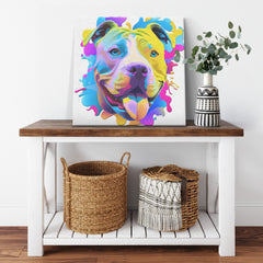 Colorful Pit Bull Canvas Print