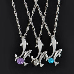 Crystal Chain Dolphin Necklace