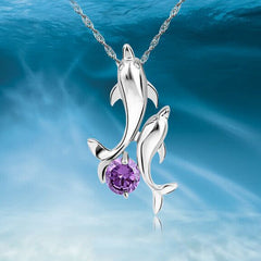 Crystal Chain Dolphin Necklace