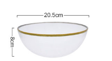 Luxury Rainbow Salad Glass Bowl