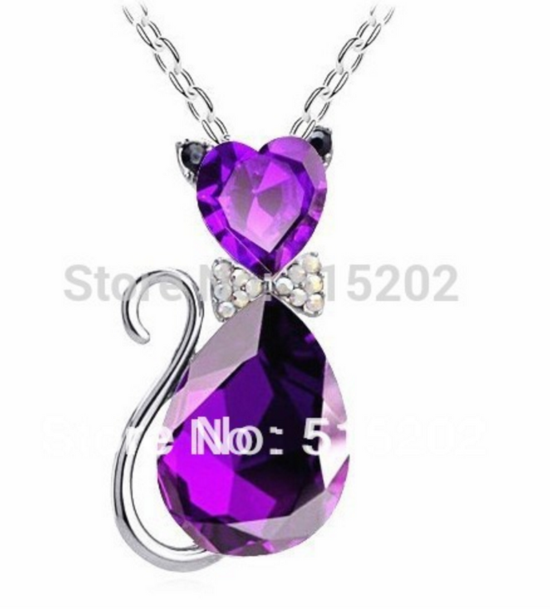 Purple Cat Necklace