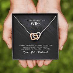 To My Wife - Double Heart Necklace