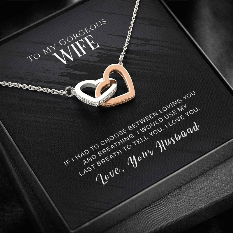 To My Wife - Double Heart Necklace
