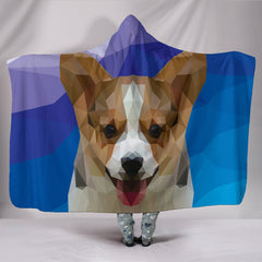 Corgi Dog Modern Art Hooded Blanket for Lovers of Corgis