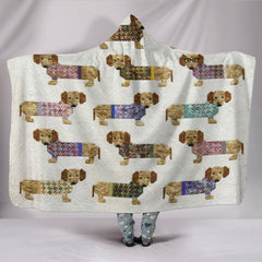 Dogs In Coats Hooded Blanket