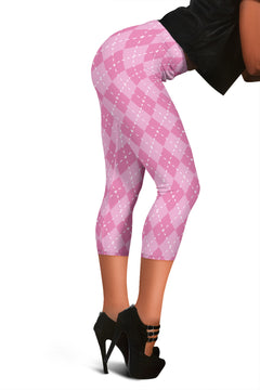 Pink Argyle Women's Capris