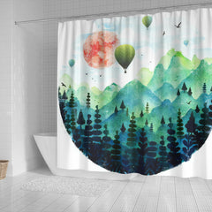 Hot Air Balloons over the Valley Shower Curtain