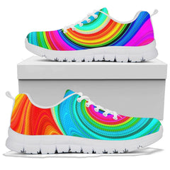 Rainbow Swirl Festival Sneaker Shoes White