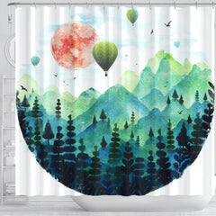 Hot Air Balloons over the Valley Shower Curtain