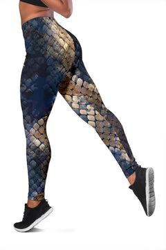 Blue Snakeskin - Leggings