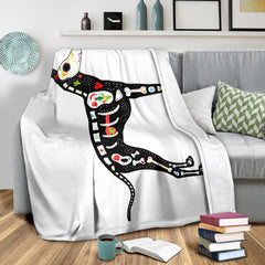 Xoloitzcuintli Dog on White Fleece Throw Blanket