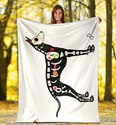Xoloitzcuintli Dog on White Fleece Throw Blanket