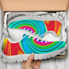 Rainbow Swirl Festival Sneaker Shoes White