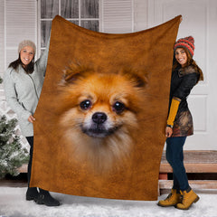 Pomeranian Face Hair Blanket