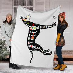 Xoloitzcuintli Dog on White Fleece Throw Blanket