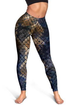 Blue Snakeskin - Leggings