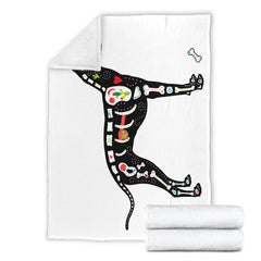 Xoloitzcuintli Dog on White Fleece Throw Blanket