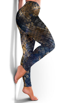 Blue Snakeskin - Leggings