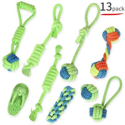 13PCS Pet Toys for Small Dogs Rubber Resistance To Bite Dog Toy Teeth Cleaning Chew Training Toys Pet Supplies Puppy