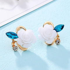 Rose Crystal Stud Earrings