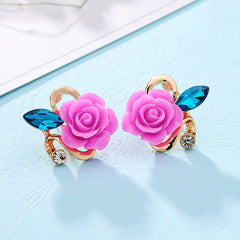 Rose Crystal Stud Earrings